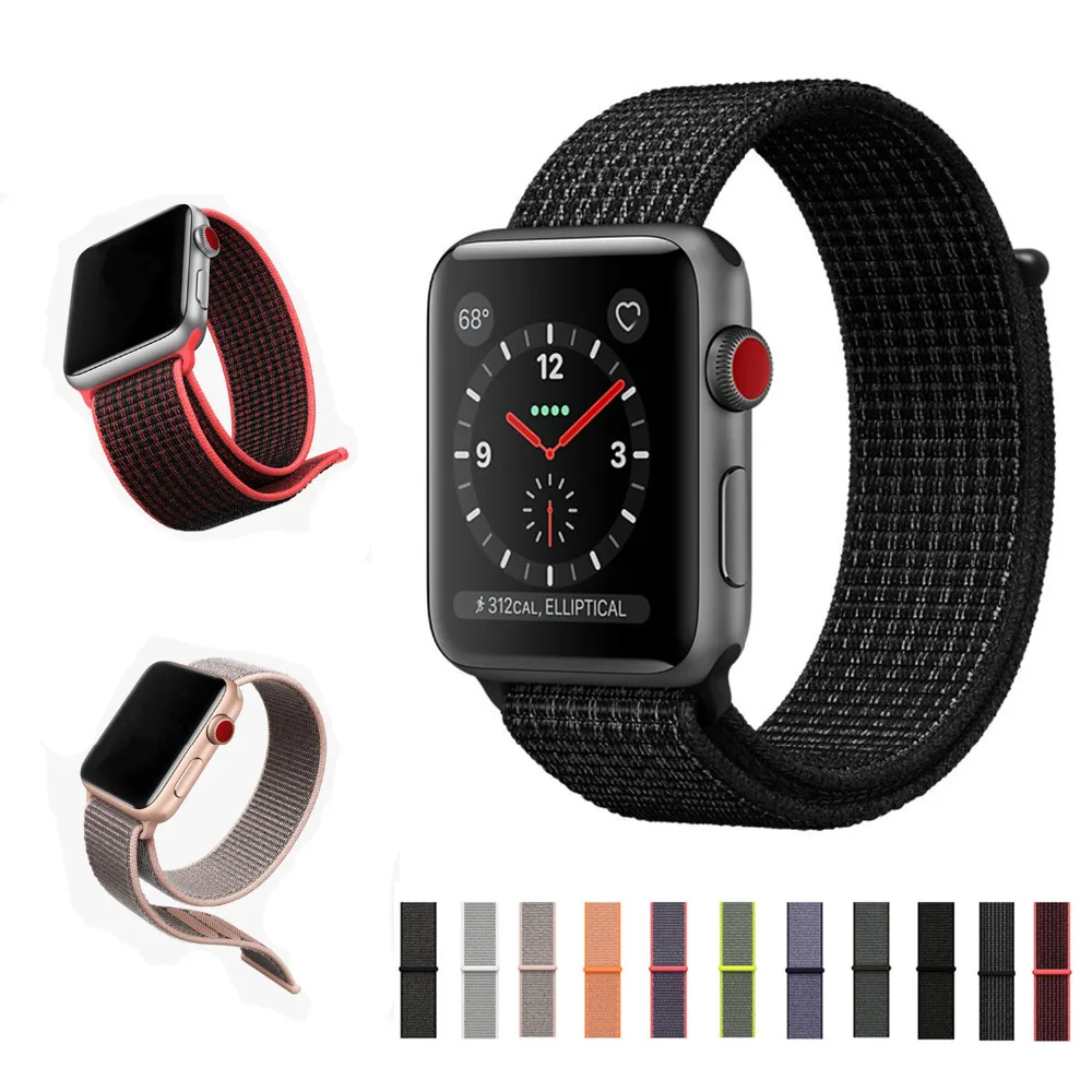 

Sport loop band for apple watch 42mm 38mm strap woven nylon wrist braclet Breathable nylon watchband for iwatch 4/3/2/1/Edition