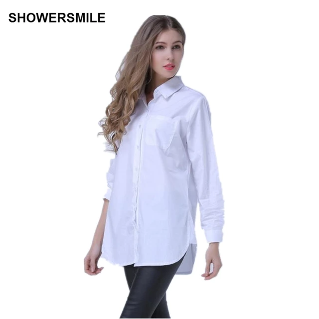 showersmile brand oversized blouse women plus size clothing white lady plus size clothes