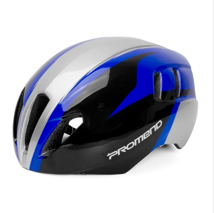 Promend дорожный велосипедный шлем цельный шлем для верховой езды спортивный уличный жесткий шлем оборудование - Цвет: Black and blue gray