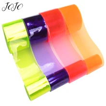 JOJO BOWS 38mm 5y Transparent PVC Ribbon For Crafts Solid Crystal Sheets For Needlework DIY Hair Bows Party Decor Home Textile martha stewart crafts silver ribbon bows