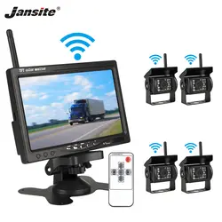 Jansite 7 "Беспроводной автомобильный монитор TFT lcd четыре автомобиля задняя камера s монитор Парковка заднего вида система для резервного