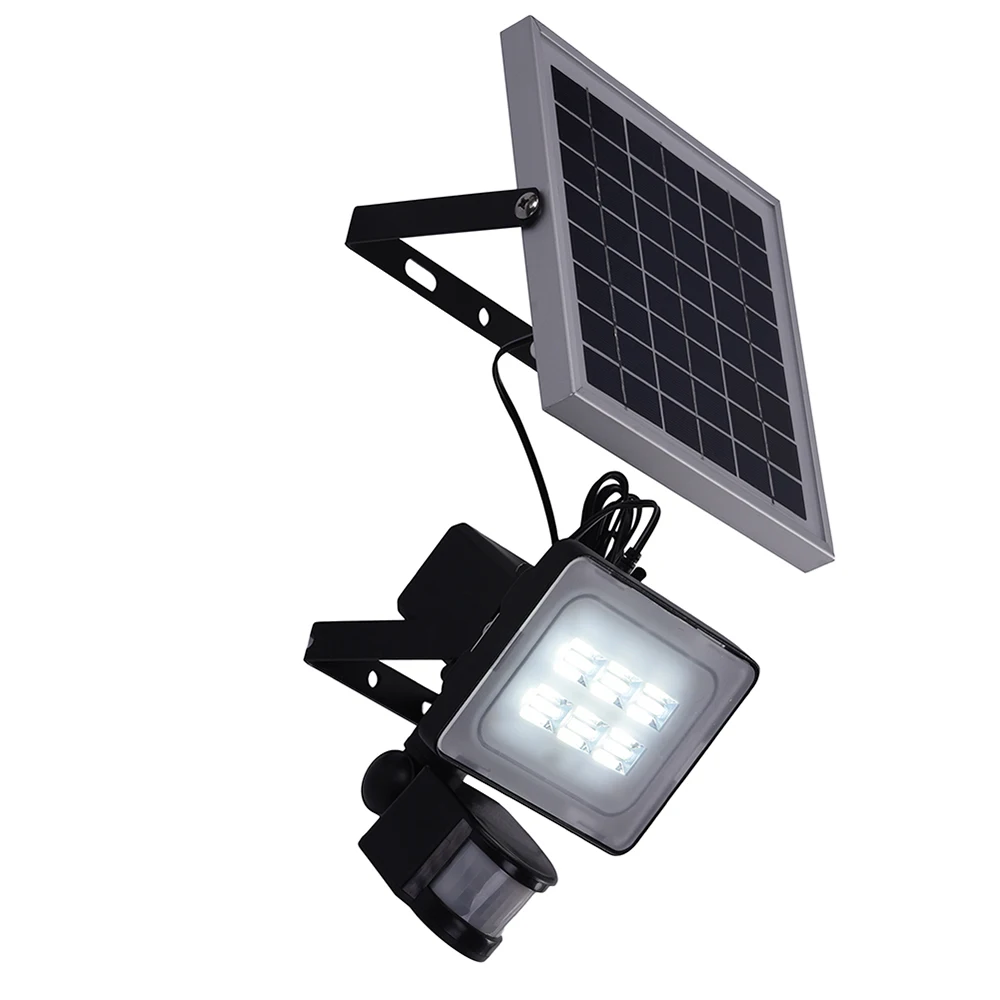 NEW 4pcs 10W solar outdoor lamp 12V 24V battery solar panels PIR motion sensor IP65 waterproof led lights for garden decoration
