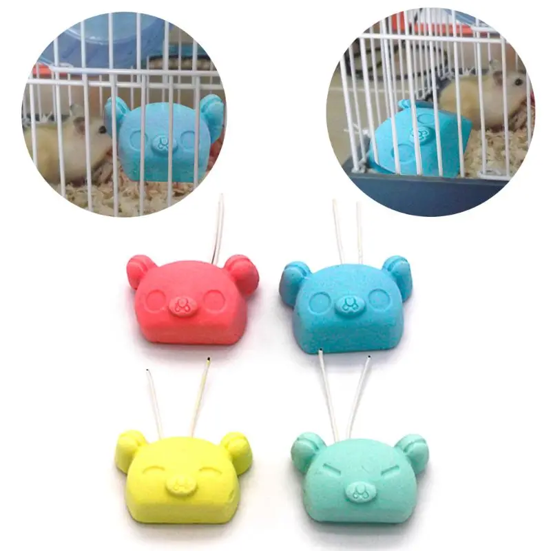 Calcium Stone Small font b Pets b font Teeth Grinding Toys Pig Shape Wire Hanging Cage