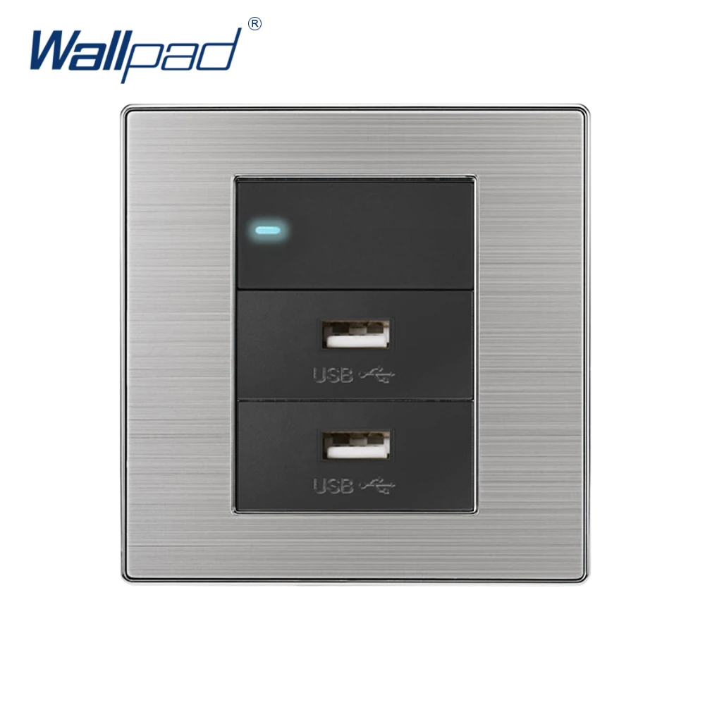 Wallpad 1 Gang 2 Way с USB зарядными устройствами 5V 1000mA настенное зарядное устройство из