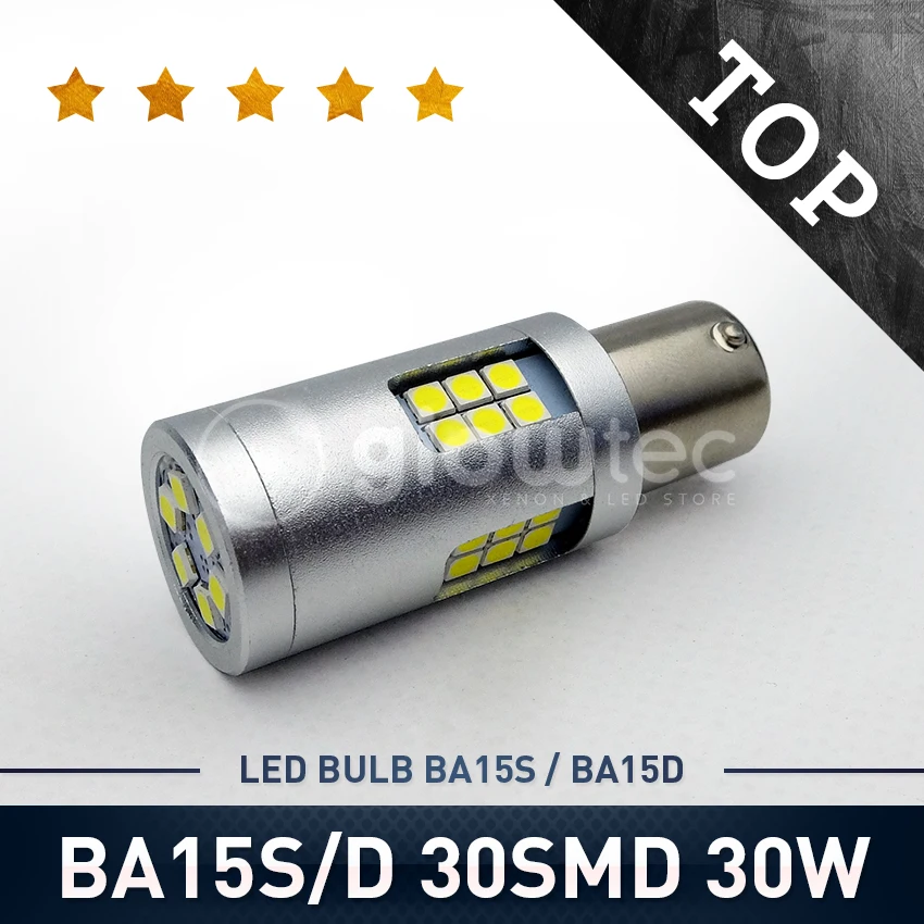 1 шт. PY21W LED Bau15s светодиодный ные лампы 1156 1157 30 Вт 30SMD 7507 чипы Canbus автомобильные фары