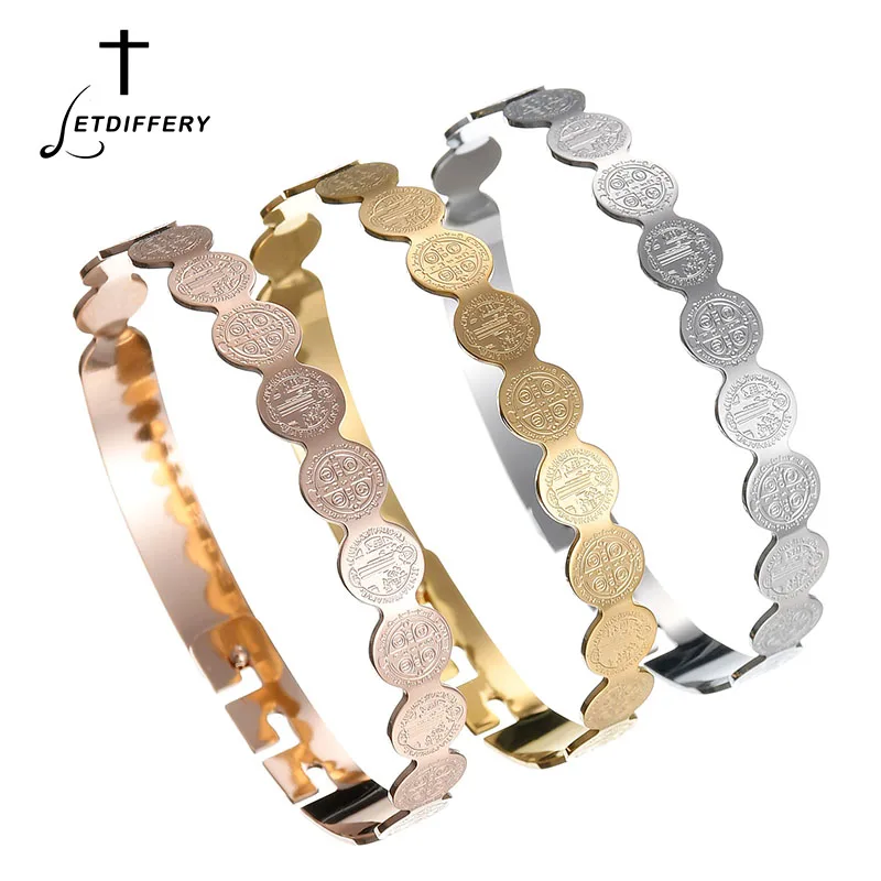 

Letdiffery Religious Stainless Steel Jesus Medal Bracelet Sacred Mercy Saint Icons Bracelets & Bangles For Men And Women