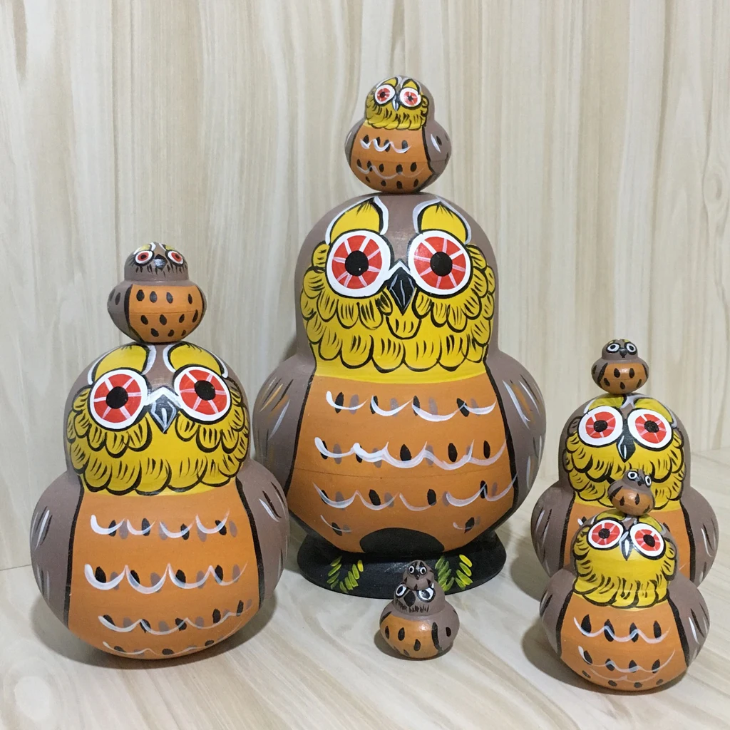 Hand Painted Wooden Nesting Dolls Matryoshka Babushka Set Russian Dolls Home Decoration Kids Birthday Chrismas Gifts