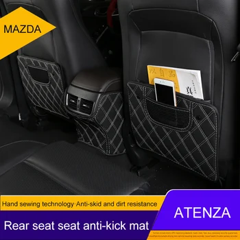 

QHCP Leather Seat Backrest Anti Kick Pad Car Seat Anti Dirty Mat Armrest Box Protection Pad Special For Mazda Atenza 2017 2018