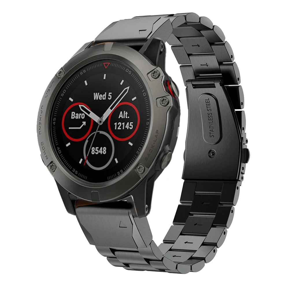 Металлический ремешок для часов Fenix 5X 6X 26 мм из нержавеющей стали Garmin 5X/5XPlus/6X/Fenix