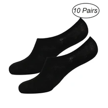 10 пар мужские безбортные носки невидимые Нескользящие низкий носок короткие носки без шоу с Силиконовая полоска от натирания на пятку сцепление