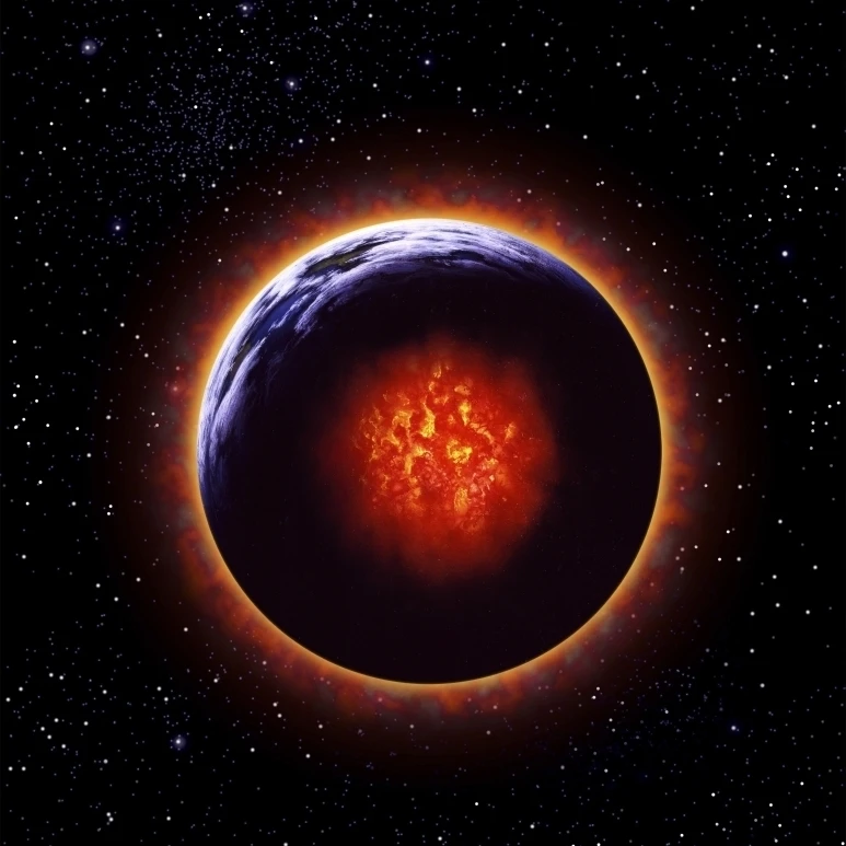 An exaggerated depiction of global warming Poster Print (12 x 16)