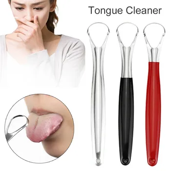 

1PC Useful Tongue Scraper Stainless Steel Oral Tongue Cleaner Medical Mouth Brush Reusable Fresh Breath Maker