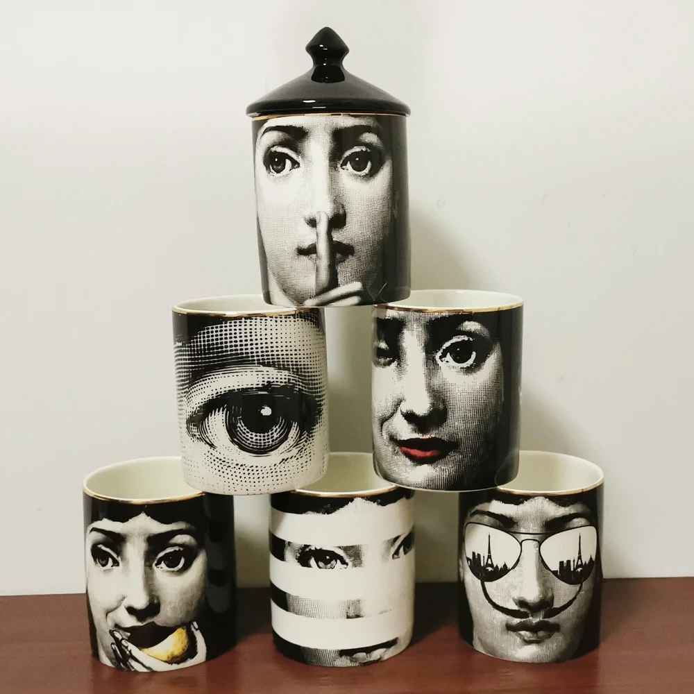 Fornasetti Подсвечники Канделябр Украшения Дома изысканный Керамика сахарной джеверлли хранения кувшин, чашка цветочных горшков под заказ домашний декор