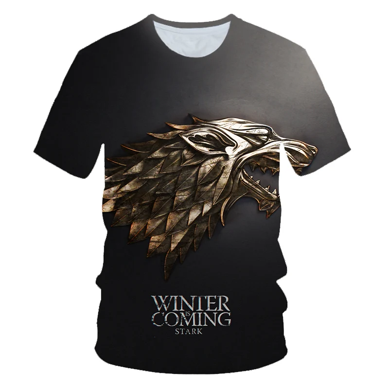 

Song of Ice and Fire 3D Game Of Thrones Vintage Tees Men T Shirt TV Series House Stark TargaryenLannister Men Family Plus Size