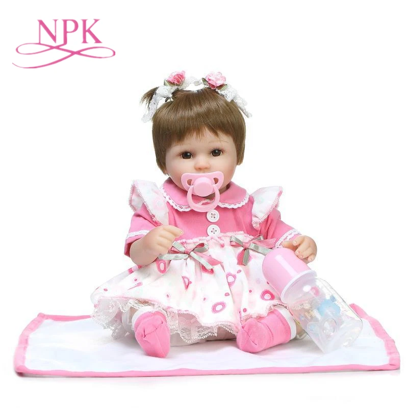 

NPK Babe Reborn Baby Dolls 18"42cm Soft Silicone Baby Girl Dolls Cute Realistic Soft Cloth Body Rebirth Bonecas Toy Child Gift