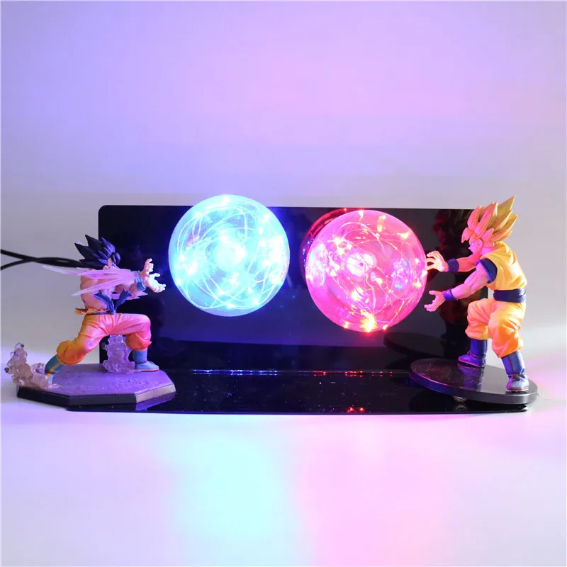 

Dragon Ball Z Action Figure Son Goku Led DIY Display Toy Dragon Ball Super Saiyan Goku Kamehameha Figurine DBZ Model Collectible