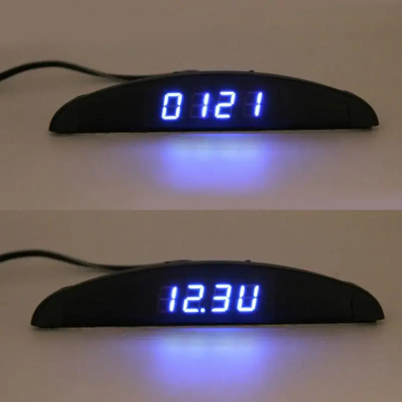 3 en 1 tiempo/temperatura/voltaje Digital LED alarma Auto reloj electrónico coche voltímetro termómetro calendario 12 V 3 en 1 tiempo/temperatura/voltaje Digital LED alarma Auto reloj electrónico coche voltímetro termómetro calendario 12 V