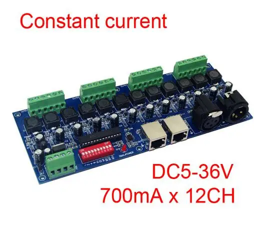 best price 1 pcs 700ma constant current 12 channel DMX512 decoder wite RJ45 XRL 3P use for led strip best price 1 pcs 700ma constant current 12 channel DMX512 decoder wite RJ45 XRL 3P use for led strip