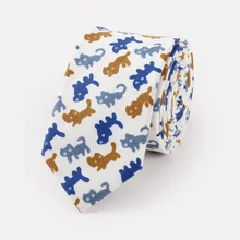 Mantieqingway для мужчин галстуки модные повседневные Тонкий галстук изящный Gravatas хлопковые галстуки для мужчин Свадебная вечеринка животный Узор Галстук