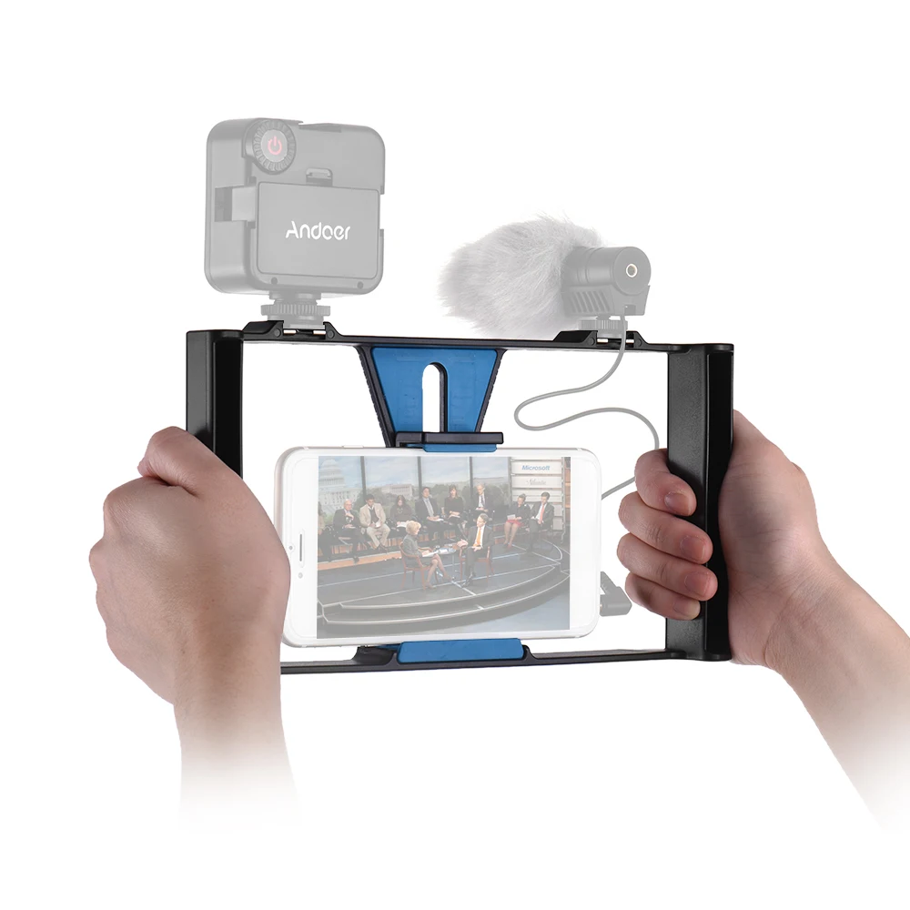 Andoer портативная пленка для записи Vlogging Rig чехол стабилизатор устойчивая ручка