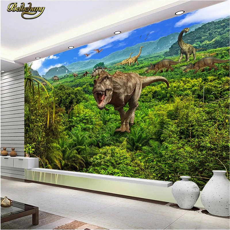 

beibehang Custom photo wallpaper large mural wall stickers Jurassic dinosaur era world virgin forest 3D backdrop