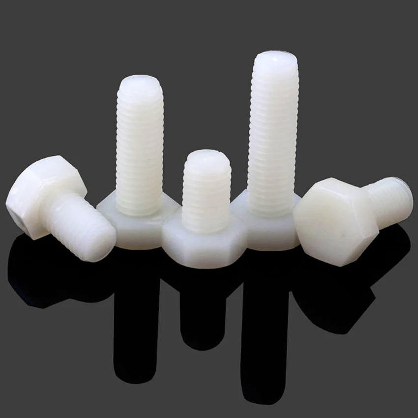 Buy 50Pcs DIN933 M3 M4 M5 Full Nylon Outside Hex Screw