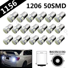 20pcs/lot P21W 1156 BA15S 3020 50led 1206 DC12V Car Brake Reserse Lights Fog Lamps Turn Signals Parking Bulb White 50 SMD LED