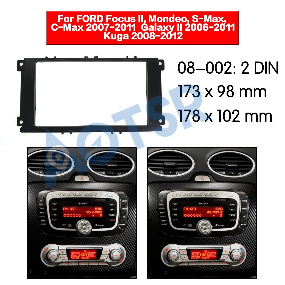 Radio frame Audio Fascia for FORD Focus 
