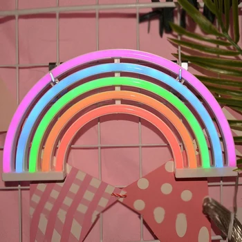 

Night Lights Rainbow Neon Sign Light Rainbow Wall Light Battery Or Usb Operation Led Lights For Home Wall Decoration