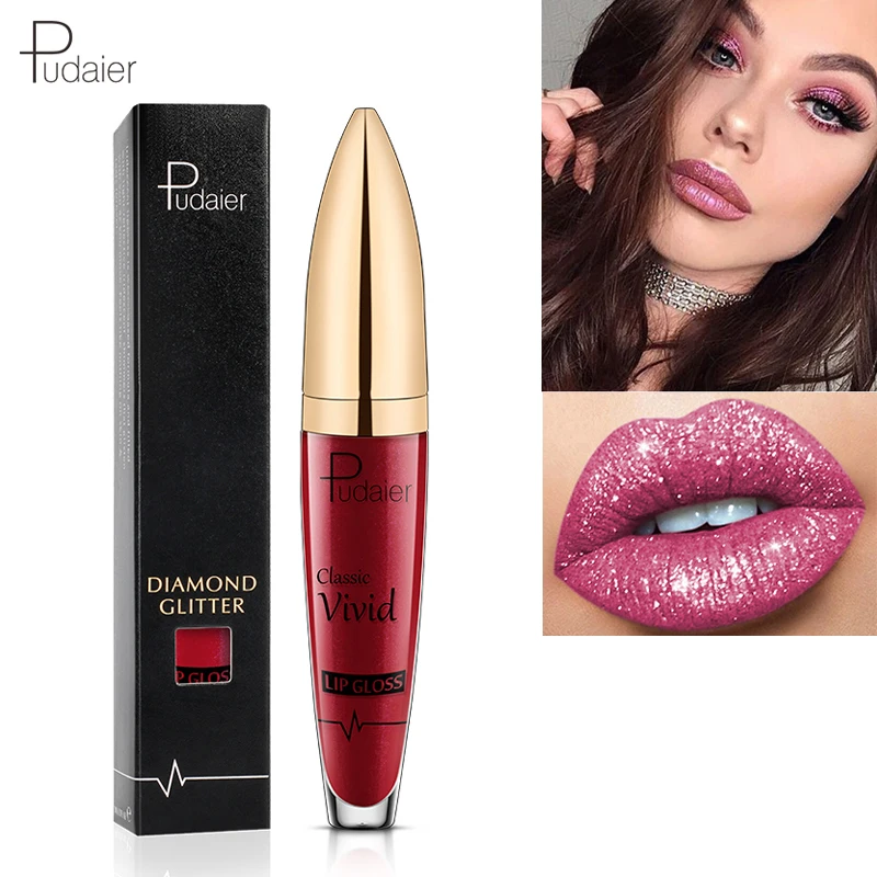 

Pudaier 18 Color Glitter Flip Lip Gloss Matte Lipstick for Lips Tint Gloss Liquid Shimmer Lipstick Long Lasting Lip Stick Makeup