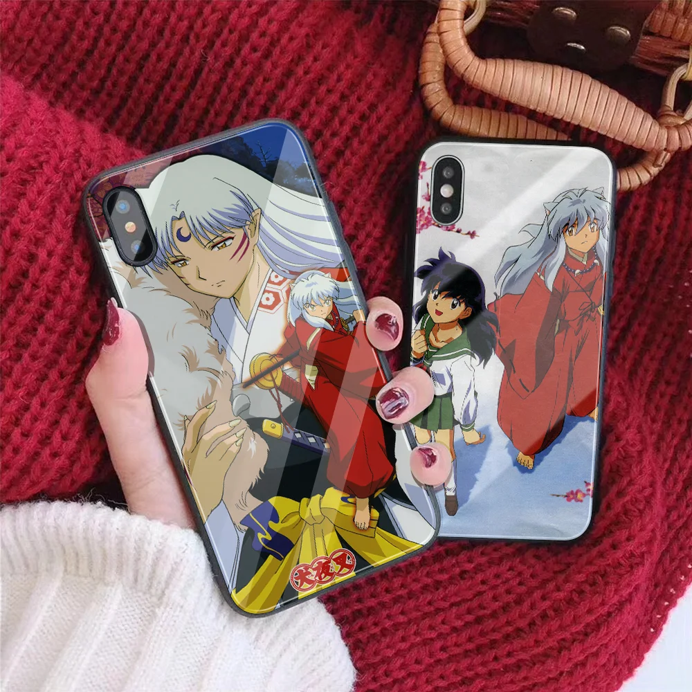 Inuyasha DIY чехол для телефона для iPhone 7 8 6 S Plus Капа закаленное стекло индивидуальная крышка телефона для iPhone X XR XS MAX обои