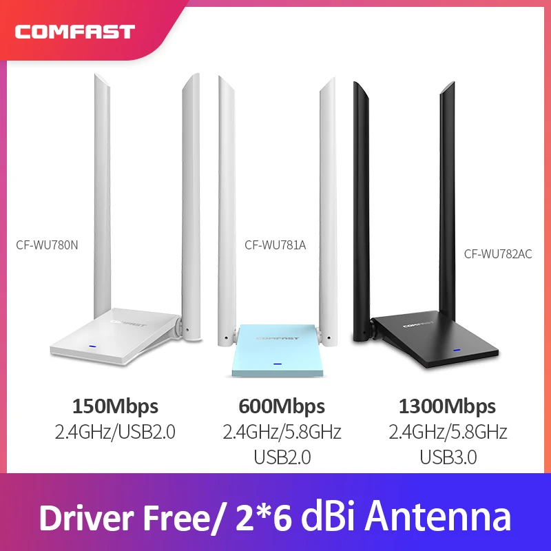 150 1300 Мбит/с Comfast USB 3 0 беспроводной Wifi адаптер двухдиапазонный 2 4 + 5 ГГц 802.11AC 802 11