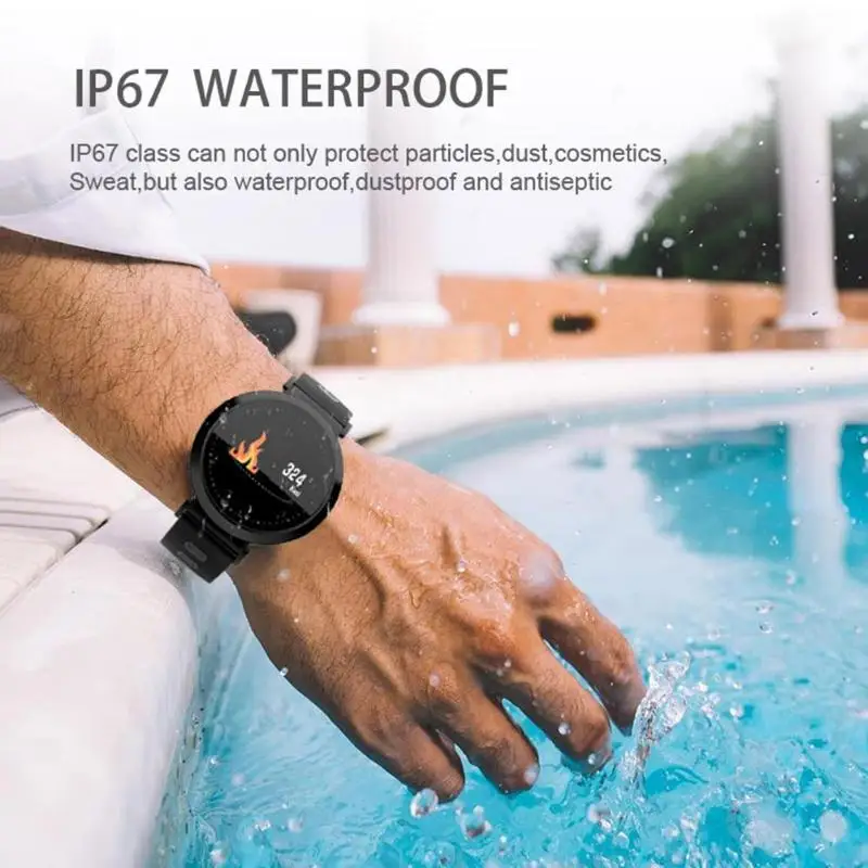 Y10 0,96 дюймов круглый экран водостойкий пульсометр кровяное давление монитор фитнес-трекер Шагомер умный Браслет для IOS Android