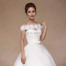 Свадебные Болеро цвета слоновой кости с бусинами и аппликациями, с открытыми плечами и цепочкой, модные свадебные куртки и болеро