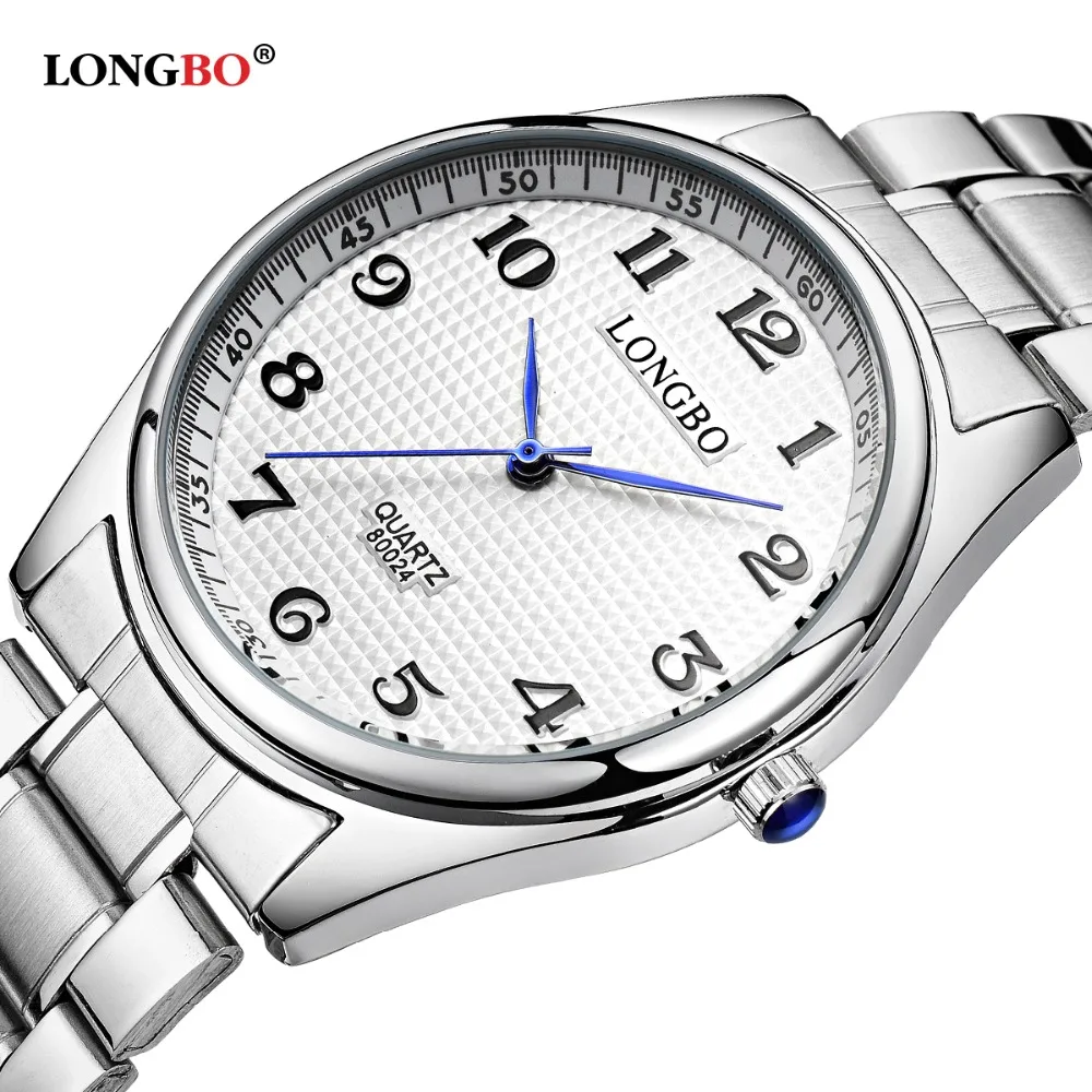 Часы LONGBO Luxus Quarzuhr 2017 года повседневные Модные стальные часы для мужчин и женщин