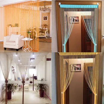 

Straight curtain String Curtains Patio Net Fringe for Door Fly Screen Windows Divider Cut To Size
