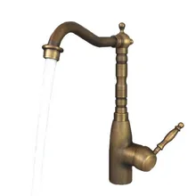 Античная латунь Одиночная Вращающаяся ручка ванная комната кухонная раковина судно раковина кран бассейна смесителя asf088