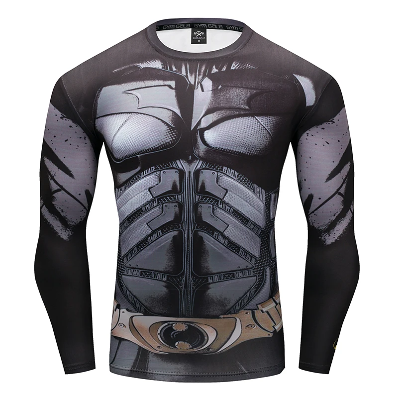 

The compression Long sleeve Shirt America men 3D Super hero T Shirt Exercise tights stretch quick-drying T-shirt Clothing