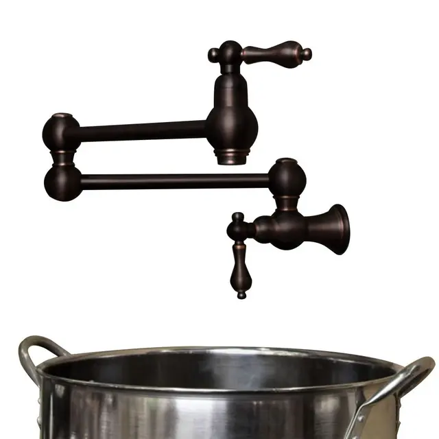 Oil Rubbed Bronze Black 21 Pot Filler Wall Mount Vintage Oil Rubbed Bronze Black 21 Pot Filler Wall Mount Vintage Retractable