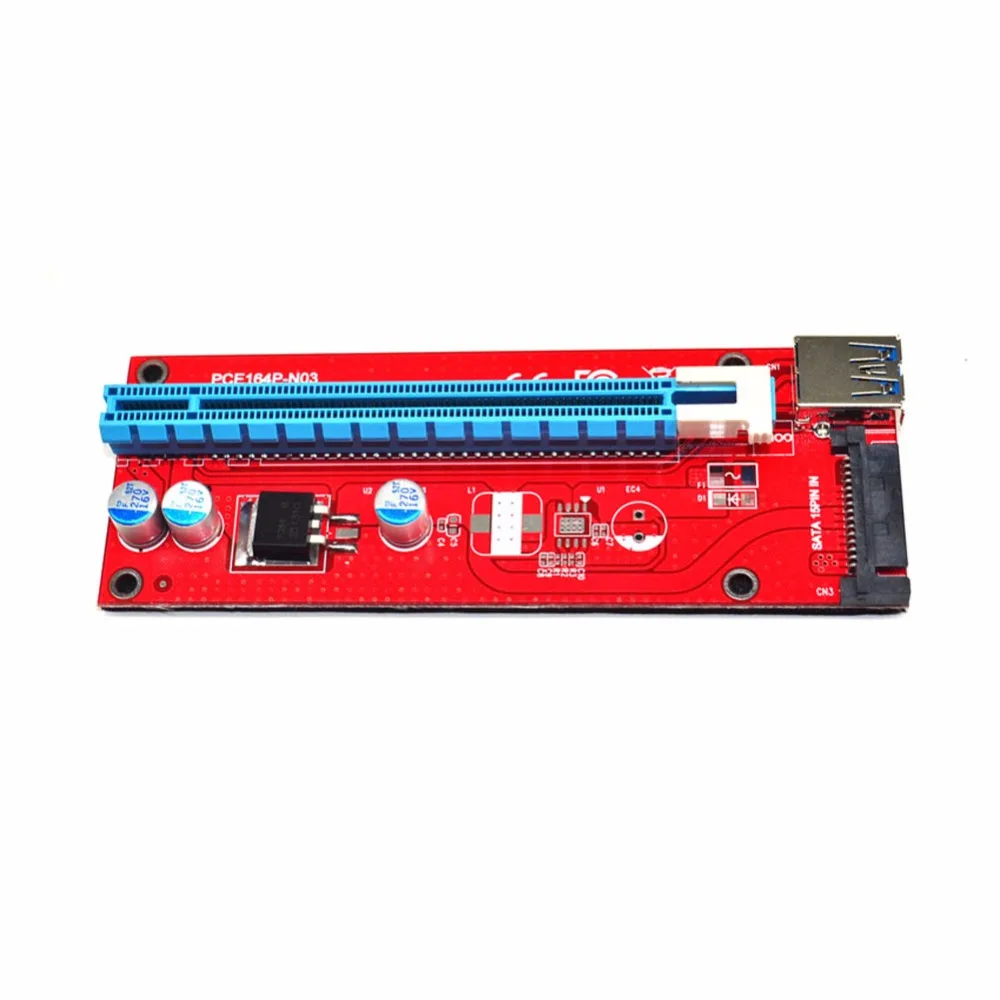 Wholesale 007S PCIe PCI-E PCI Express Riser Card 1x to 16x USB 3.0 Cable Adapter SATA pcie riser for Bitcoin Mining