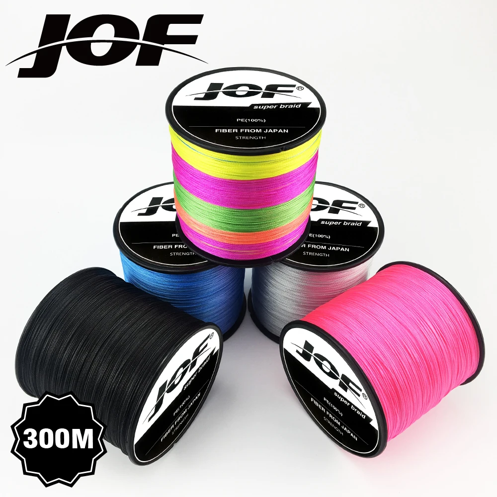 

JOF Braid Fishing line 300M 8 Strands 4 Strands Multifilament Fishing Wire Carp Fishing 18-88lb