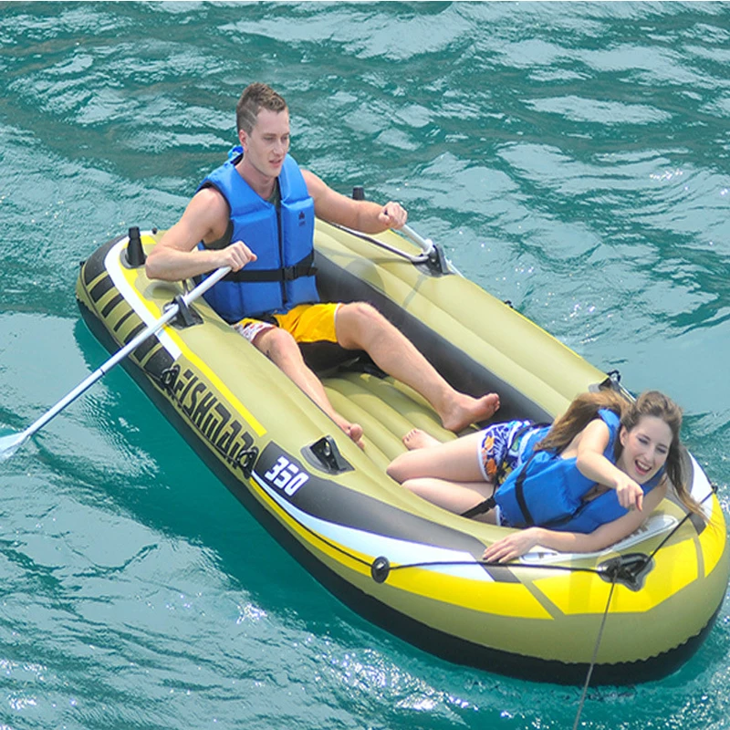 Intex Excursion 2-4-Person Inflatable Boat Set with Aluminum Oars and High Output Air Pump (Latest Model)