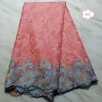 

Special offer African swiss voile lace fabric cotton nigeria dry lace with stone 2019 high quality african lace yellow Red peach