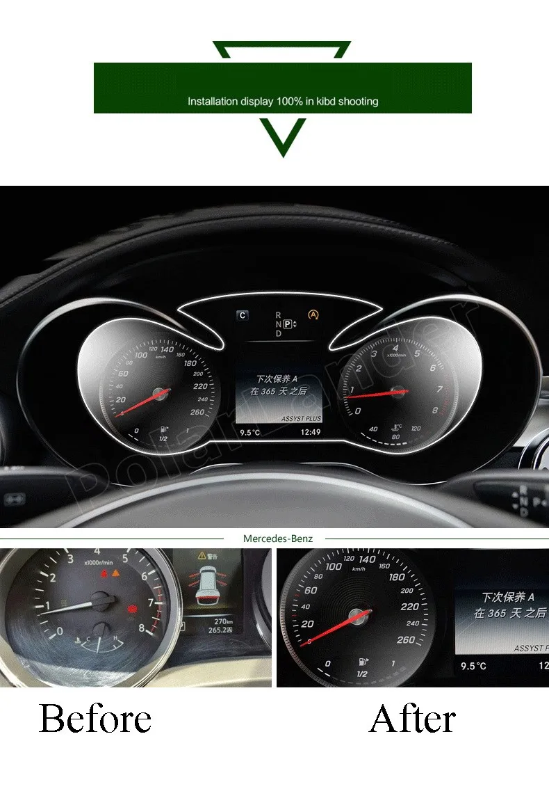 Лучшее качество для M-ercedes B-enz GLK GLC New C E class GLA dashboard Модифицированная Автомобильная наклейка защитное украшение