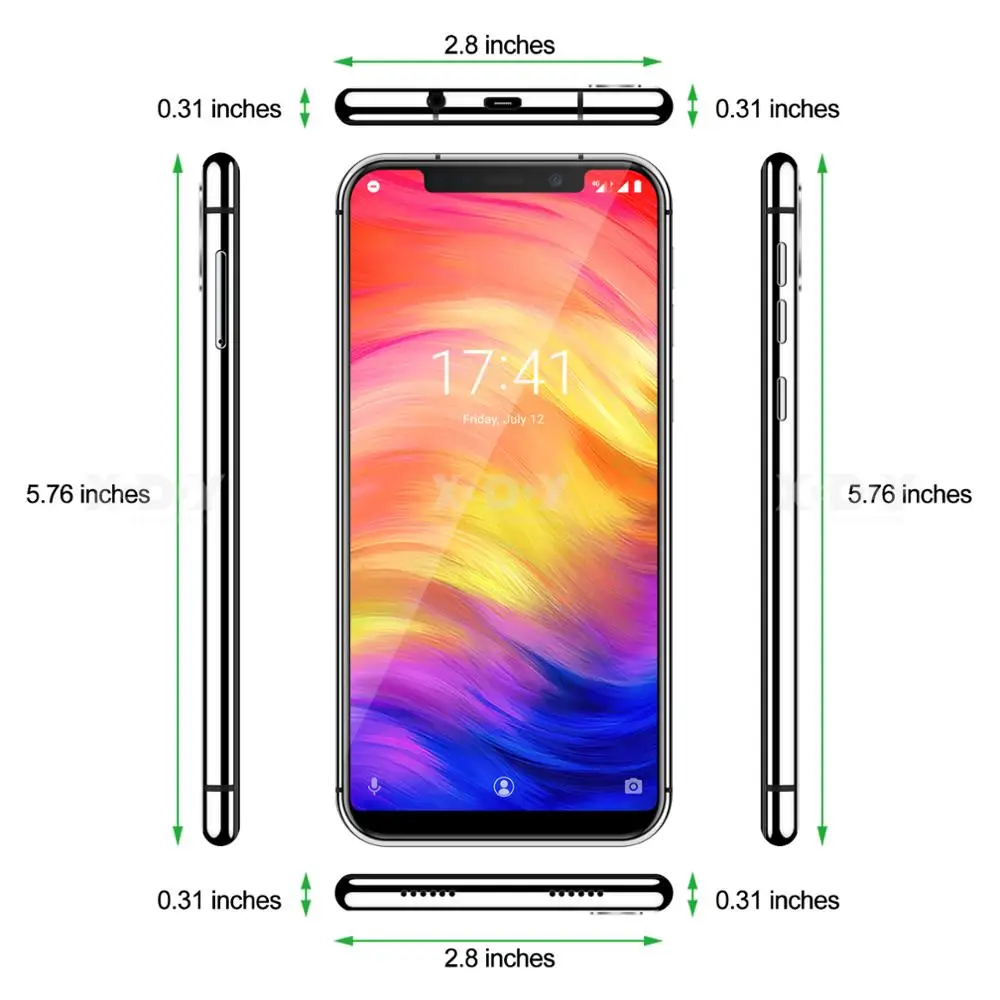 XGODY Fluo N разблокировка 5 7 &quot19:9 Android 8 1 MT6739 четырехъядерный 3 ГБ 32 полный экран 4G LTE