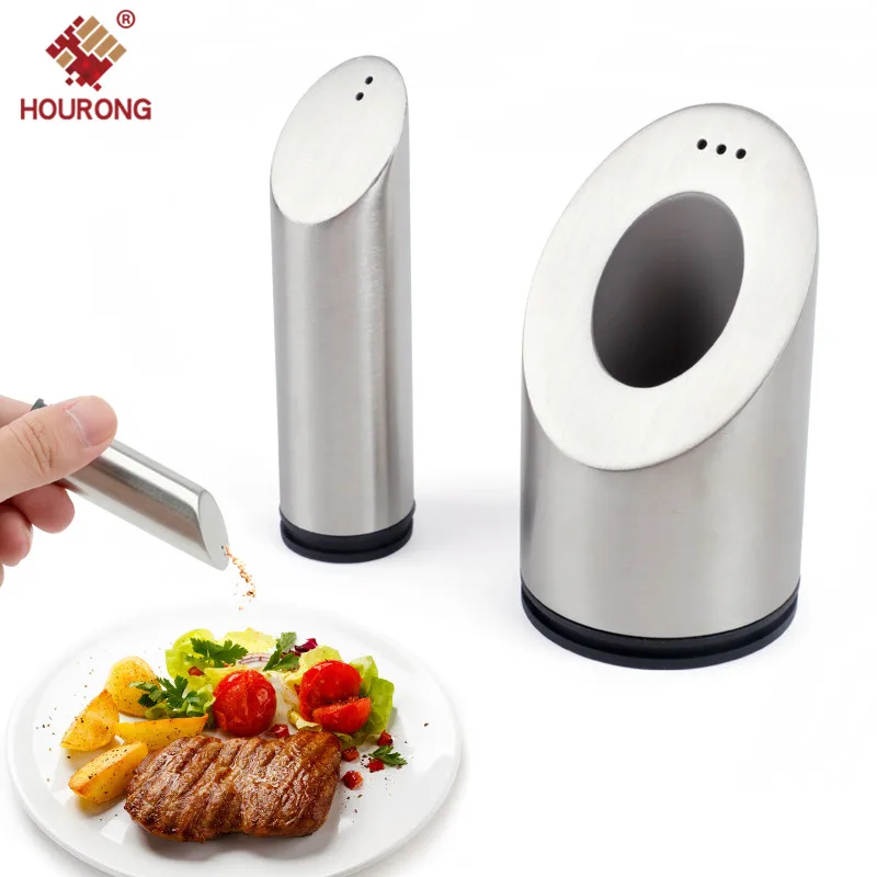 

HOURONG 1Pcs Stainless Steel Salt And Pepper Shakers Set For Spices With Holes Seasoning Jar Spice Rack Kitchen Cruet Tool