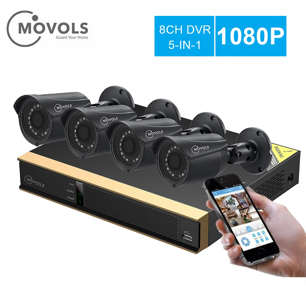 Movols 8CH CCTV System 4PCS 2000TVL Outdoor Weatherproof Security
