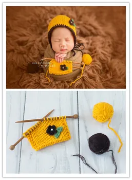 

Newborn photography props baby hat creative baby photos hand-woven baby hat studio props