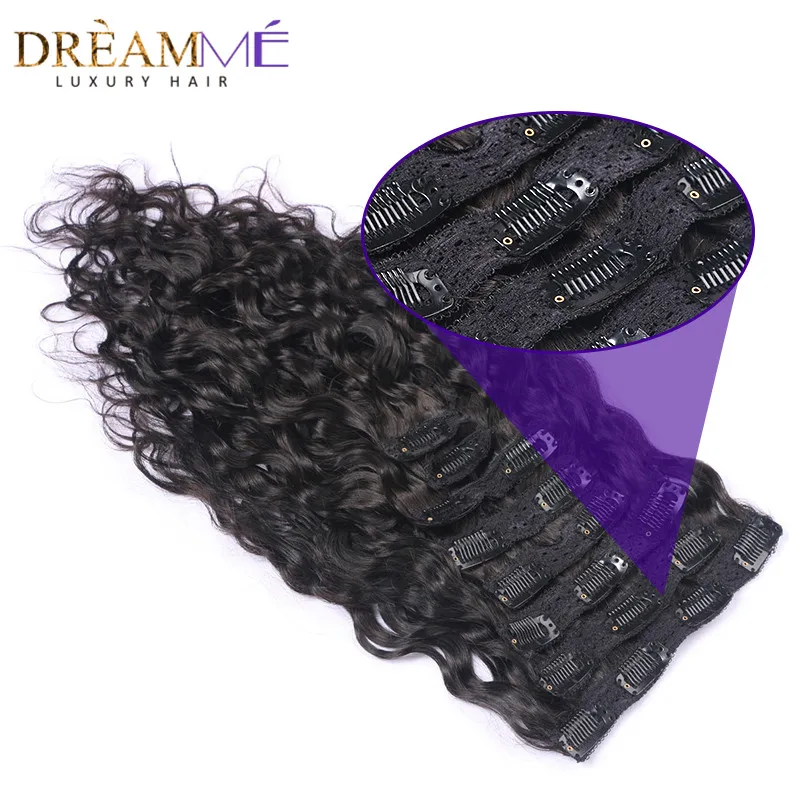 natural wave hair clip in human hair extensio (6)