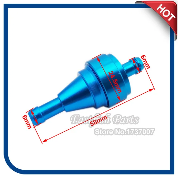 Blue Aluminum Fuel Filter Gas Mini Pocket Dirt Bike For Motorcycle Pit Dirt Bike ATV Quad Gas Push Bicycle